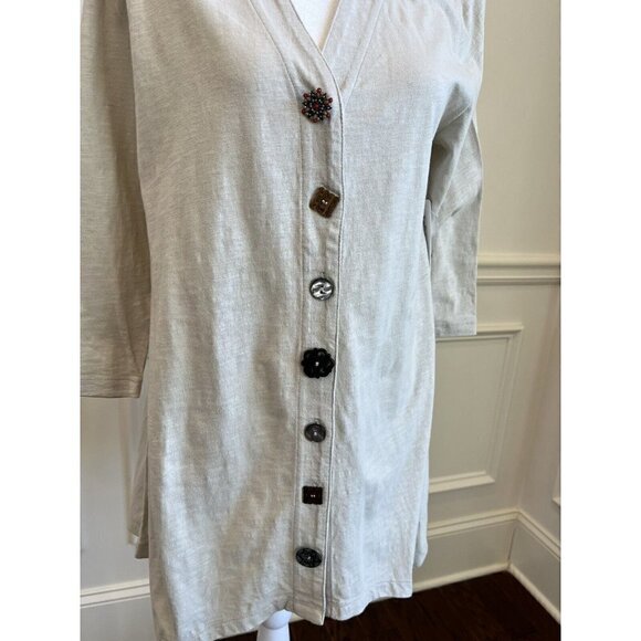 Soft Surroundings Women's Sz S Danielle Tunic Button Down Blouse Moonbeam NEW - Picture 4 of 9
